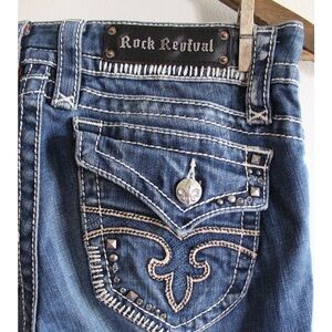 Rock Revival Jen Boot Fleur de lis Thick Threading Blingy Embellishments 30 10